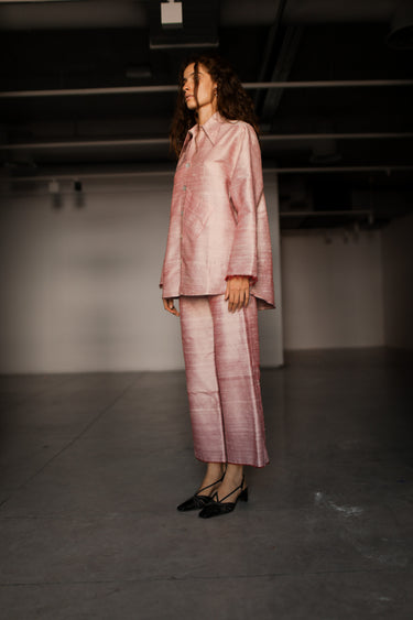 Ira Silk Shantung Pants - Rosewood