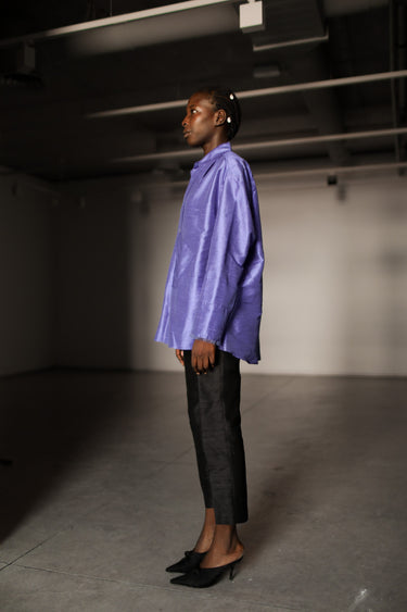 Idil Silk Shantung Pants - Black