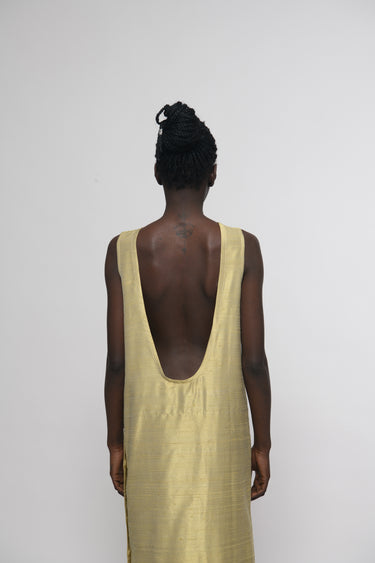 Sonia Silk Shantung Dress - Champagne