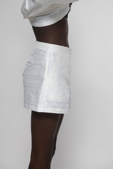 Valentino Silk Shantung Shorts - Ecru