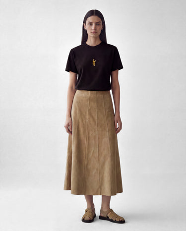 Bianca - Beige Crosta Midi Skirt