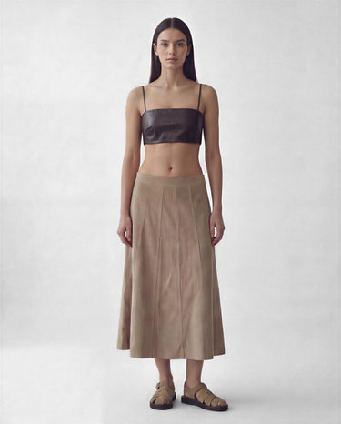 Bianca - Beige Crosta Midi Skirt