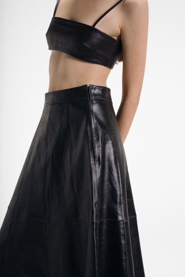 Artemise Leather Skirt - Black