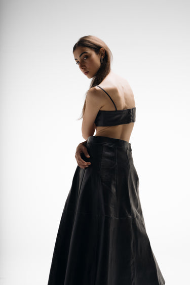 Artemise Leather Skirt - Black