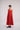 Lucie Long Shantung Silk A line Dress - Red