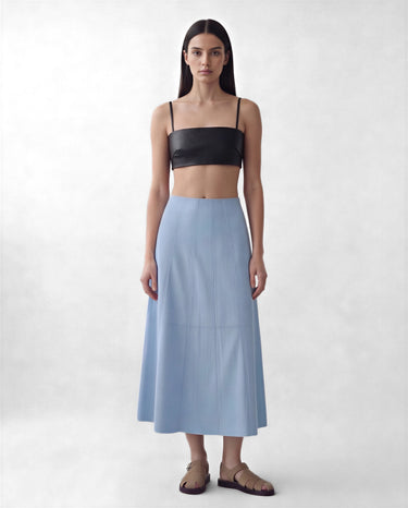 Bianca - Light Blue Crosta Midi Skirt