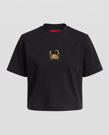Victoria - Scorpio Embroidered T-shirt - Black