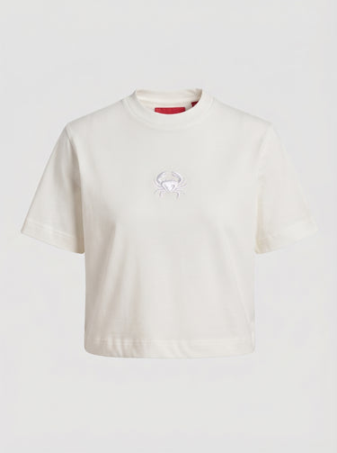 Victoria - Cancer Embroidered T-shirt - Off White