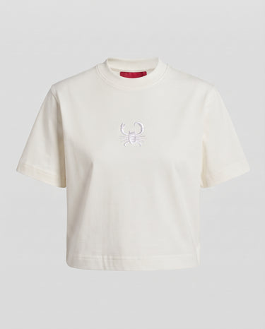 Victoria - Scorpio Embroidered T-shirt - Off White