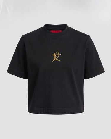 Victoria - Sagittarius Embroidered T-shirt - Black