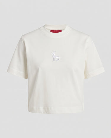 Victoria - Capricorn Embroidered T-shirt - Off White