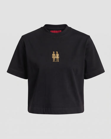 Victoria - Gemini Embroidered T-shirt - Black