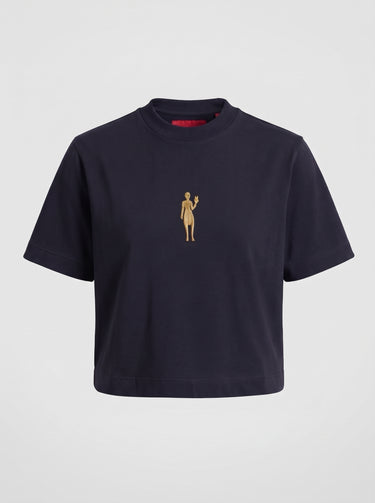 Victoria - Virgo Embroidered T-shirt - Black