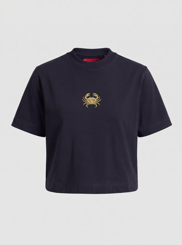 Victoria - Cancer Embroidered T-shirt - Black
