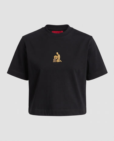 Victoria - Aquarius Embroidered T-shirt - Black