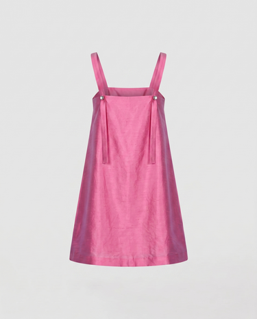 Alice Silk Shantung Mini A line Dress - Dark Barbie