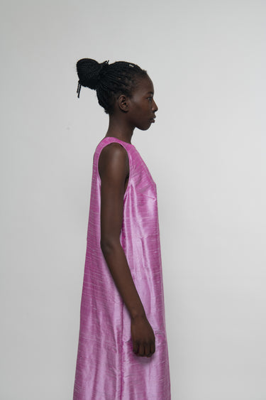 Sonia Silk Shantung Dress - Violet Blush