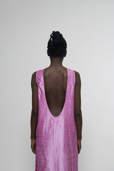 Sonia Silk Shantung Dress - Violet Blush