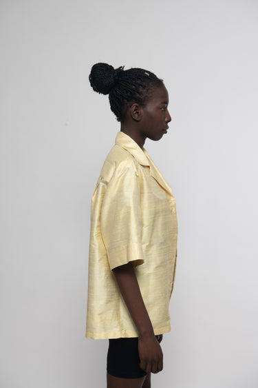 Sandra Silk Shantung Shirt - Soft Yellow
