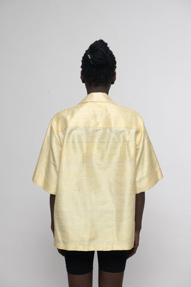 Sandra Silk Shantung Shirt - Soft Yellow