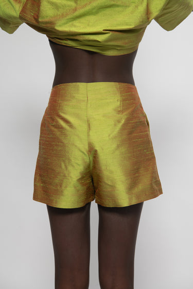 Valentino Silk Shantung Shorts - Reddish Green