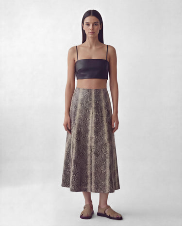 Bianca - Animal Print Leather Skirt