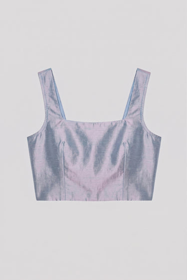 Yosr Silk Shantung Top - Light Blush